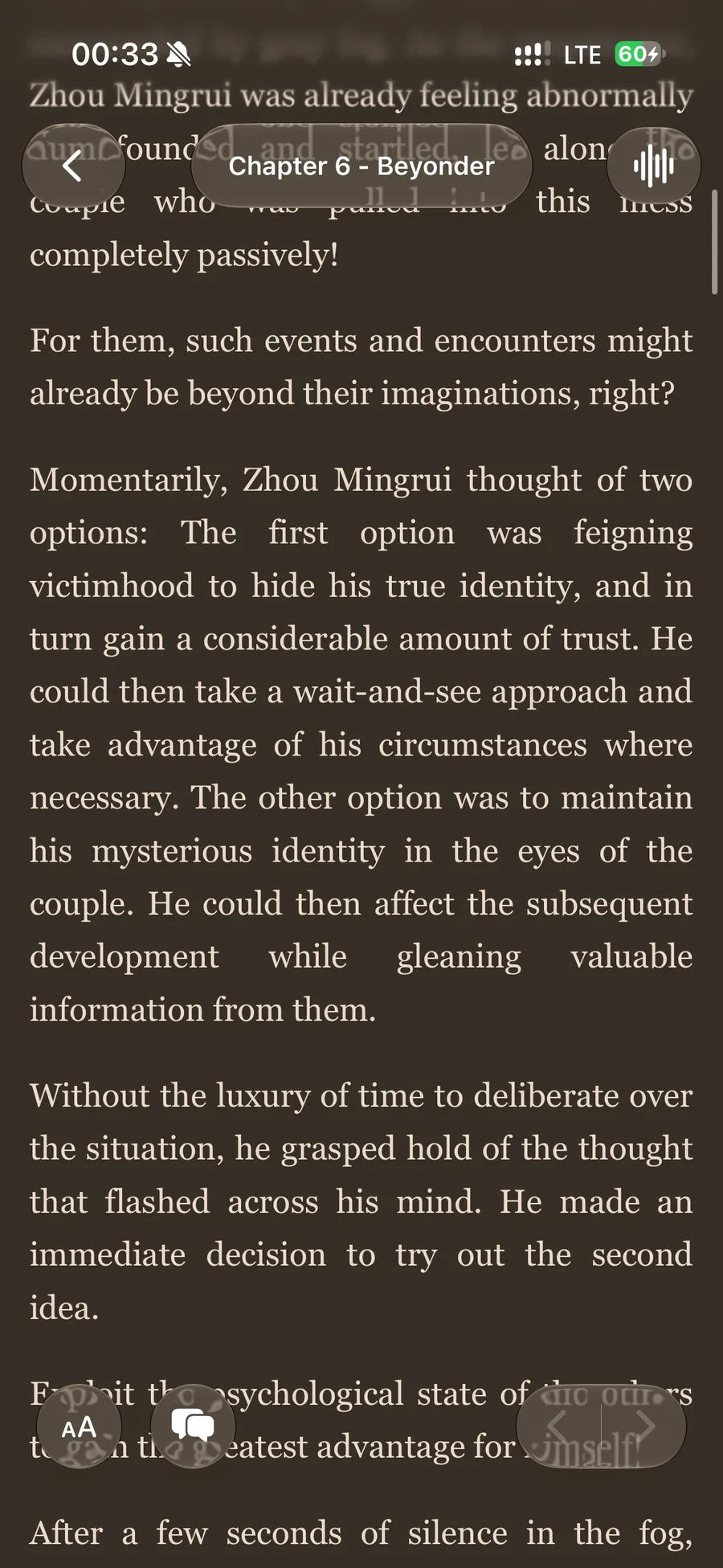 LNReader iOS reading controls